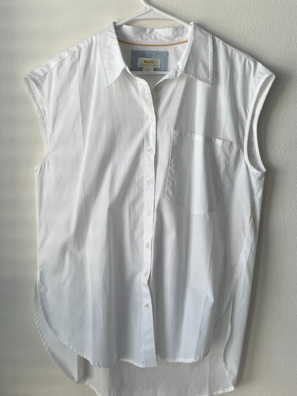 New with tag Maeve Anthropologie white sleeveless tunic shirt Size S